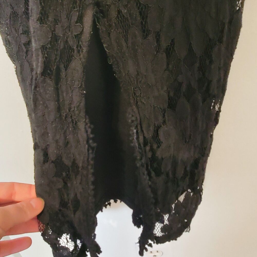 Pretty Little Thing Dress Sz 6 Black Lace Bodycon Whimsigoth Fairy Dark Romantic - Picture 5 of 8